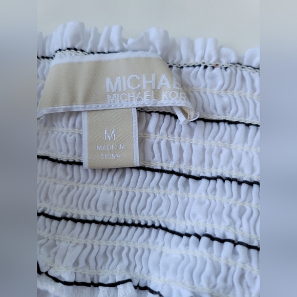Michael Michael Kors Striped Off-the-shoulder Top White M - Picture 5 of 7